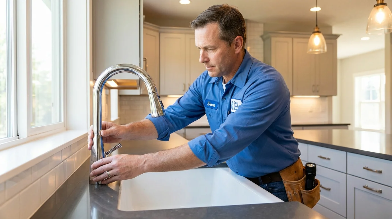 Kitchen faucet installation by Johns Plumbing LLC in Whitman
